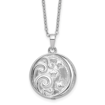 Sterling Silver Sentimental Expressions Rhodium-Plated Antiqued Goodnight Ash Holder 18 Inch Necklace