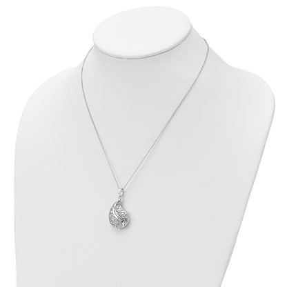Sterling Silver Sentimental Expressions Rhodium-Plated Antiqued Forever Loved Ash Holder 18 Inch Necklace