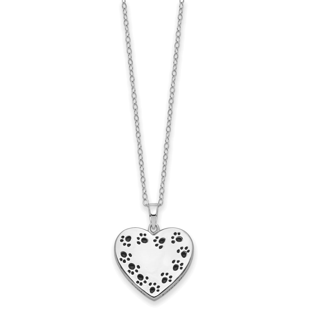 Sterling Silver Sentimental Expressions Rhodium-Plated Antiqued Love Never Ends Pet Ash Holder 18 Inch Necklace