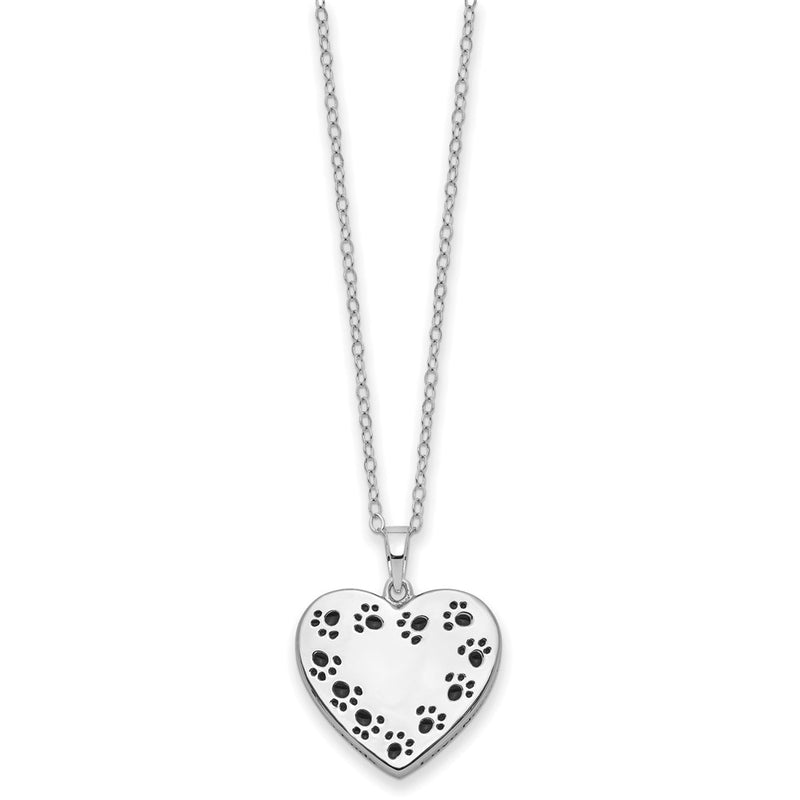 Sterling Silver Sentimental Expressions Rhodium-Plated Antiqued Love Never Ends Pet Ash Holder 18 Inch Necklace