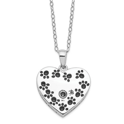Sterling Silver Sentimental Expressions Rhodium-Plated Antiqued Love Never Ends Pet Ash Holder 18 Inch Necklace