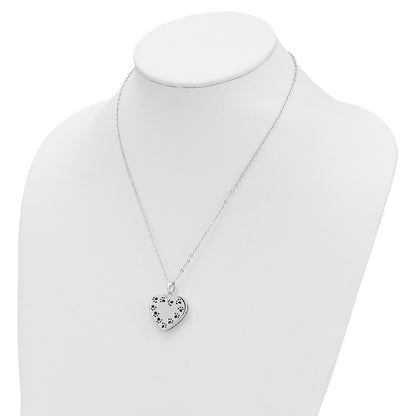 Sterling Silver Sentimental Expressions Rhodium-Plated Antiqued Love Never Ends Pet Ash Holder 18 Inch Necklace