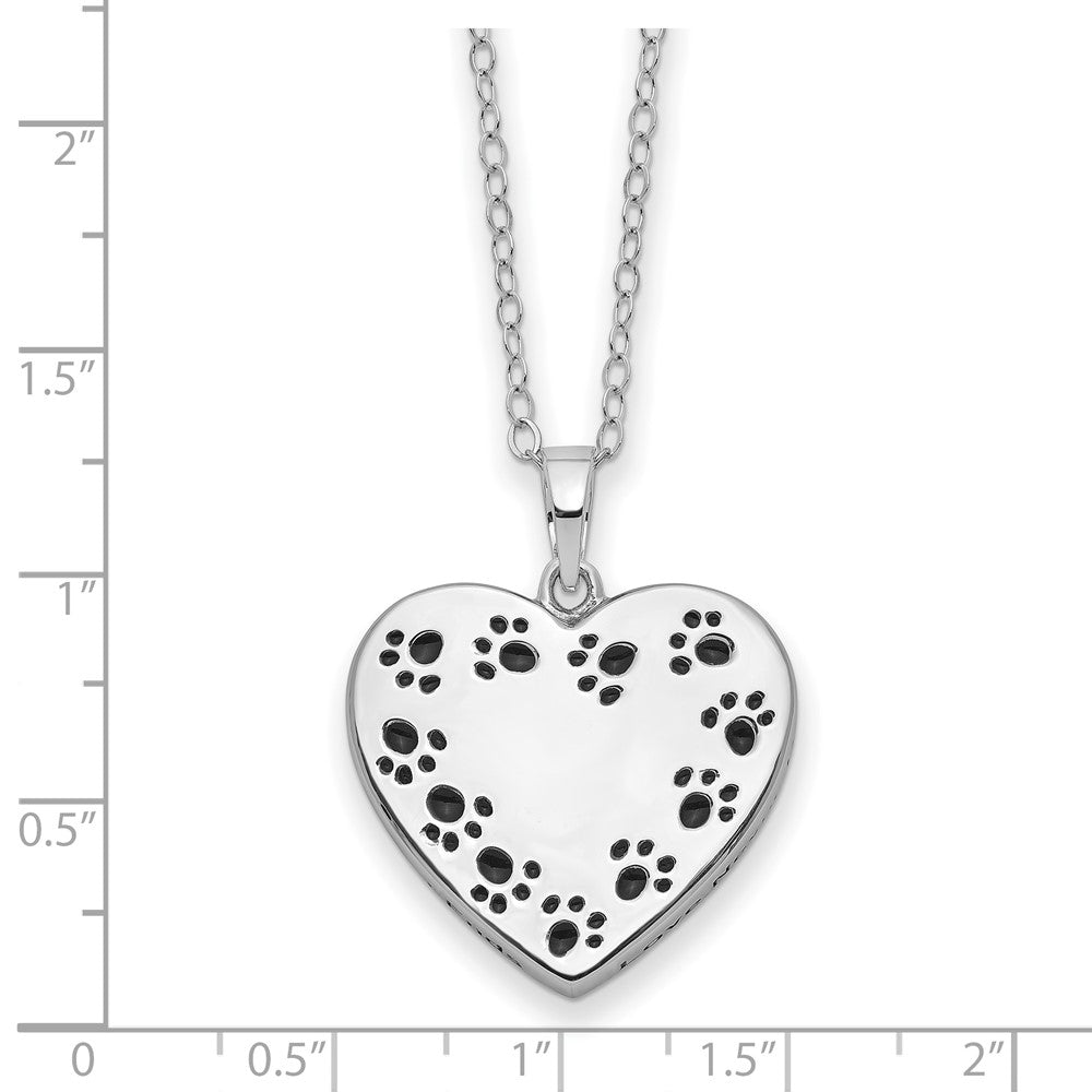 Sterling Silver Sentimental Expressions Rhodium-Plated Antiqued Love Never Ends Pet Ash Holder 18 Inch Necklace