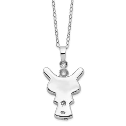 Sterling Silver Sentimental Expressions Rhodium-Plated My Angel Ash Holder 18 Inch Necklace