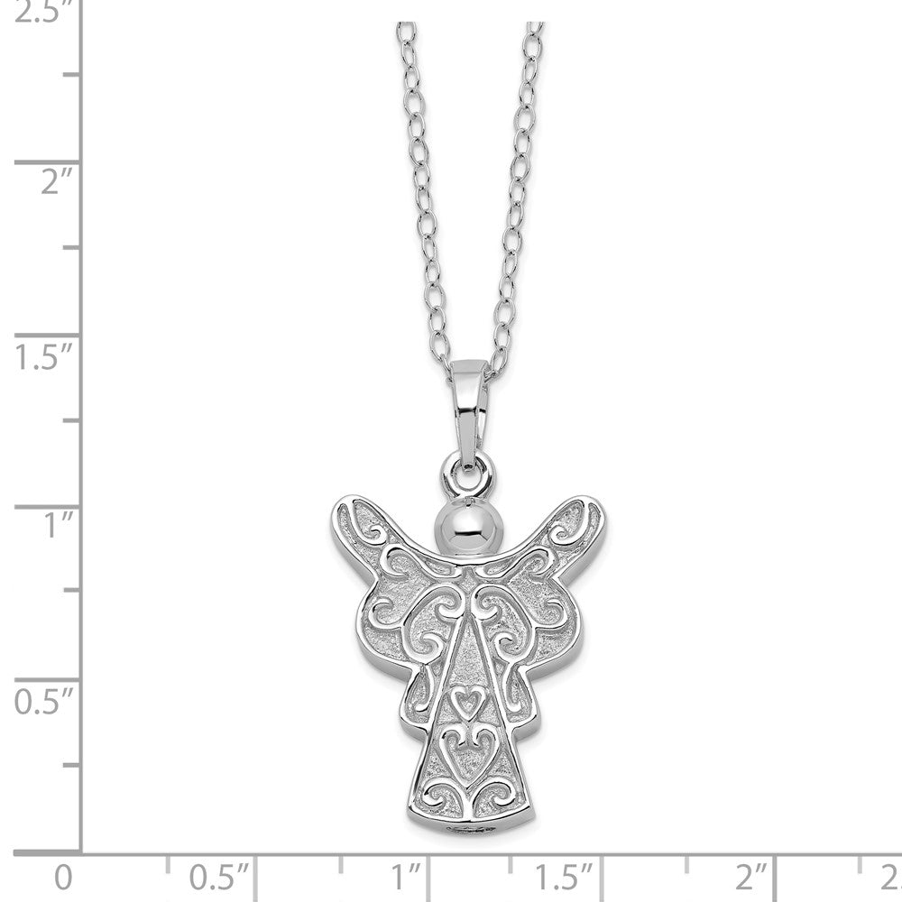 Sterling Silver Sentimental Expressions Rhodium-Plated My Angel Ash Holder 18 Inch Necklace