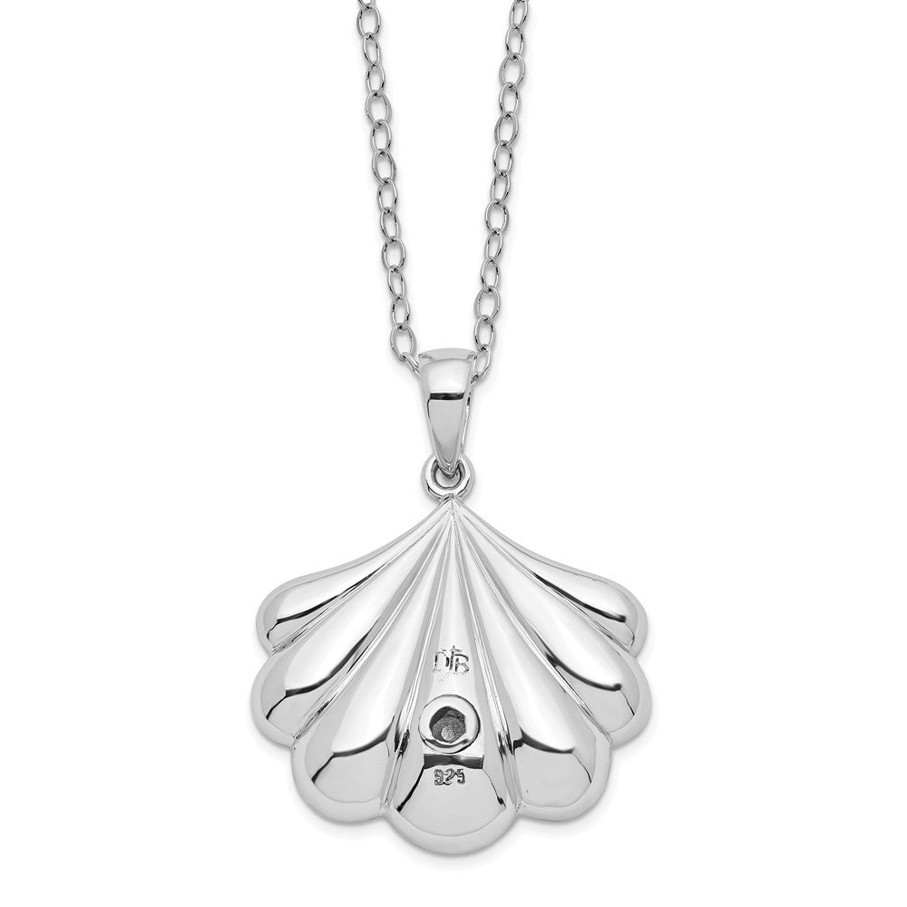 Sterling Silver Sentimental Expressions Rhodium-Plated Shell Ash Holder 18 Inch Necklace