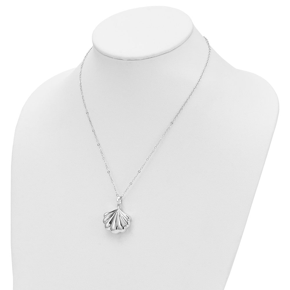 Sterling Silver Sentimental Expressions Rhodium-Plated Shell Ash Holder 18 Inch Necklace