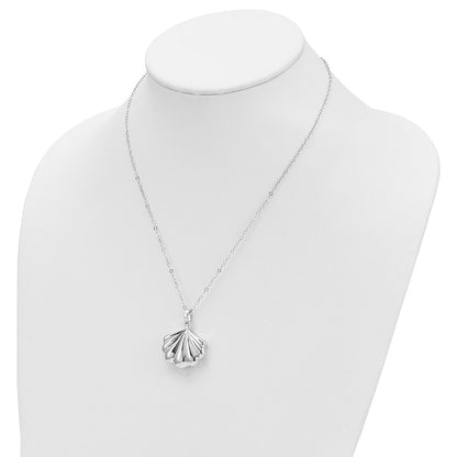 Sterling Silver Sentimental Expressions Rhodium-Plated Shell Ash Holder 18 Inch Necklace