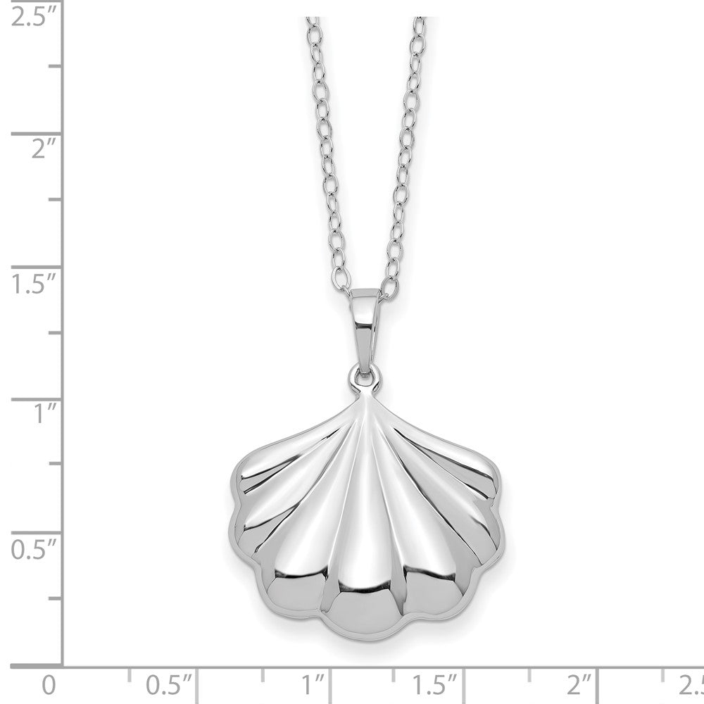 Sterling Silver Sentimental Expressions Rhodium-Plated Shell Ash Holder 18 Inch Necklace