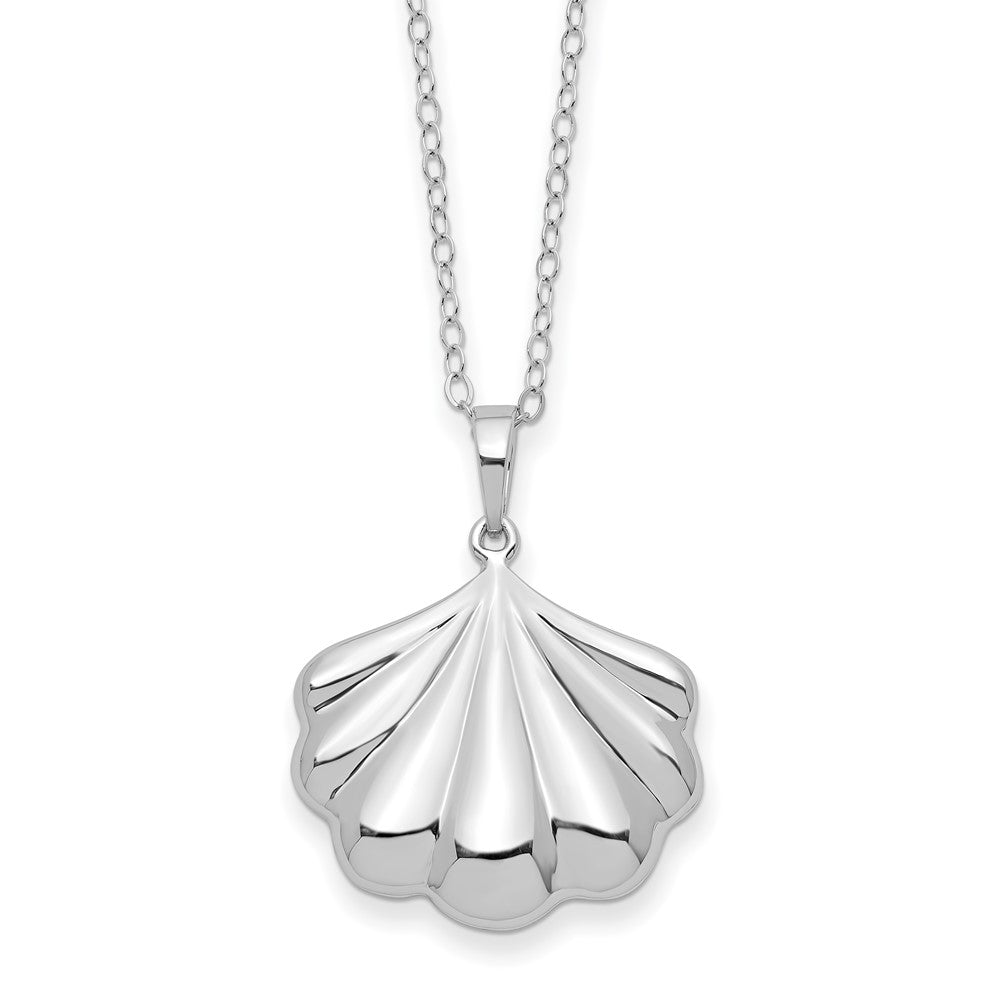 Sterling Silver Sentimental Expressions Rhodium-Plated Shell Ash Holder 18 Inch Necklace