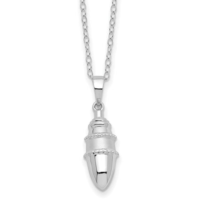 Sterling Silver Sentimental Expressions Rhodium-Plated Beaded Bulb Shaped Ash Holder 18 Inch Necklace