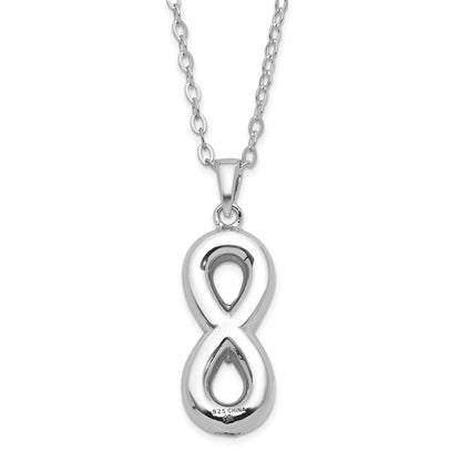Sterling Silver Sentimental Expressions Rhodium-Plated Cz Infinity Ash Holder 18 Inch Necklace