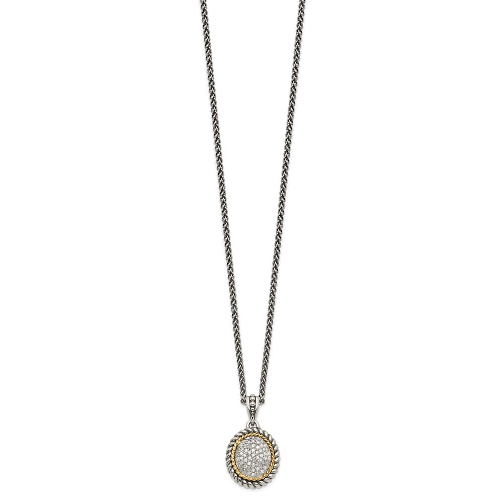 14K/Silver Two-Tone Shey Couture Sterling Silver With 14K Accent 18 Inch Antiqued Diamond Necklace