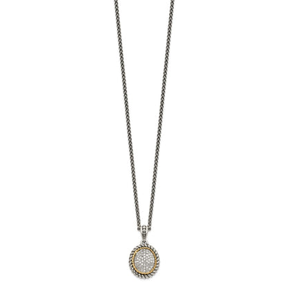 14K/Silver Two-Tone Shey Couture Sterling Silver With 14K Accent 18 Inch Antiqued Diamond Necklace