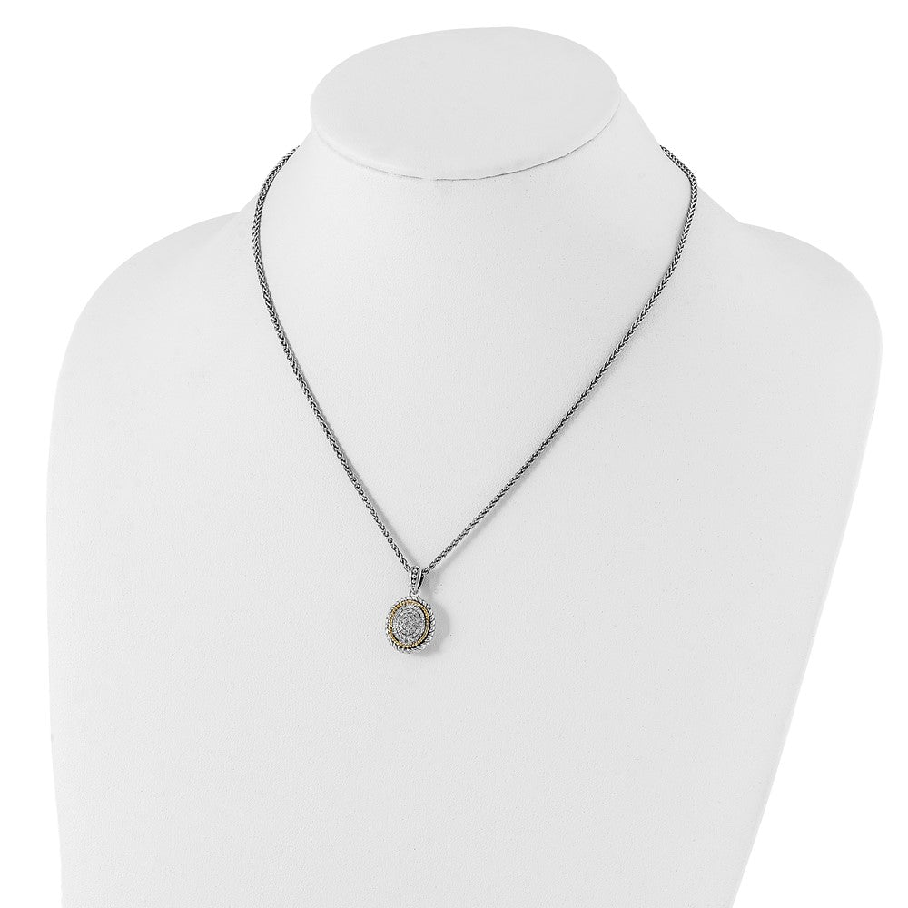 14K/Silver Two-Tone Shey Couture Sterling Silver With 14K Accent 18 Inch Antiqued Diamond Necklace