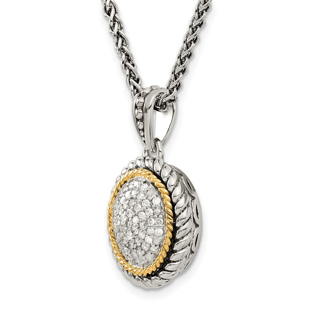 14K/Silver Two-Tone Shey Couture Sterling Silver With 14K Accent 18 Inch Antiqued Diamond Necklace