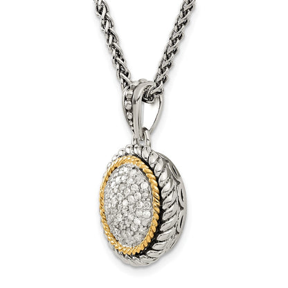 14K/Silver Two-Tone Shey Couture Sterling Silver With 14K Accent 18 Inch Antiqued Diamond Necklace