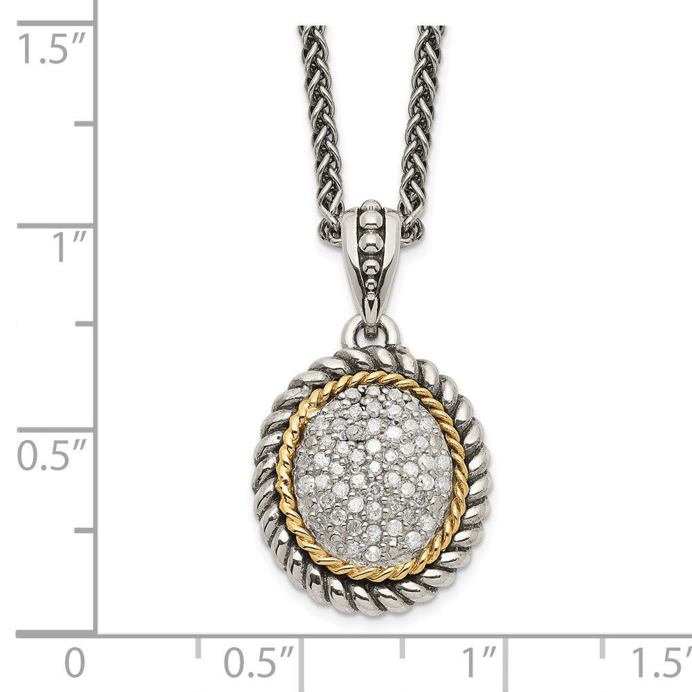 14K/Silver Two-Tone Shey Couture Sterling Silver With 14K Accent 18 Inch Antiqued Diamond Necklace