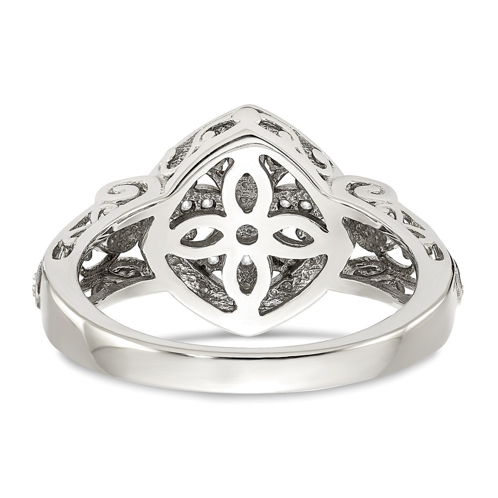 14K/Silver Two Tone Shey Couture Sterling Silver Rhodium Plated With 14K Accent Diamond Ring