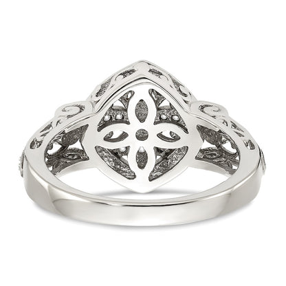 14K/Silver Two Tone Shey Couture Sterling Silver Rhodium Plated With 14K Accent Diamond Ring