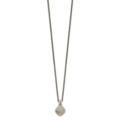 14K/Silver Two Tone Shey Couture Sterling Silver With 14K Accent 18 Inch Diamond Necklace