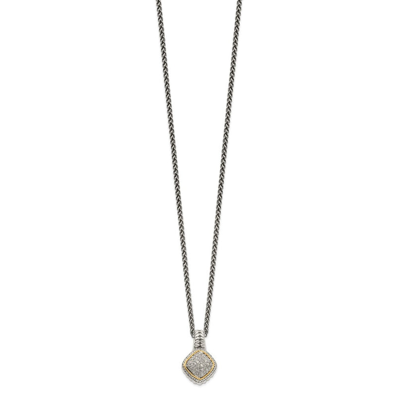 14K/Silver Two Tone Shey Couture Sterling Silver With 14K Accent 18 Inch Diamond Necklace