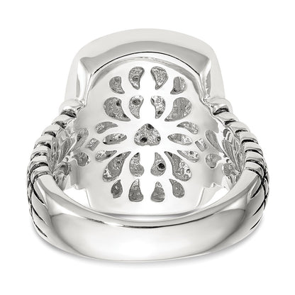 14K/Silver Two Tone Shey Couture Sterling Silver With 14K Accent Diamond Ring