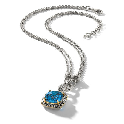 14k-silver-two-tone-shey-couture-sterling-silver-with-14k-accent-17-inch-antiqued-cushion-london-blue-topaz-and-diamond-plus-1in-ext-necklace-qtc1344