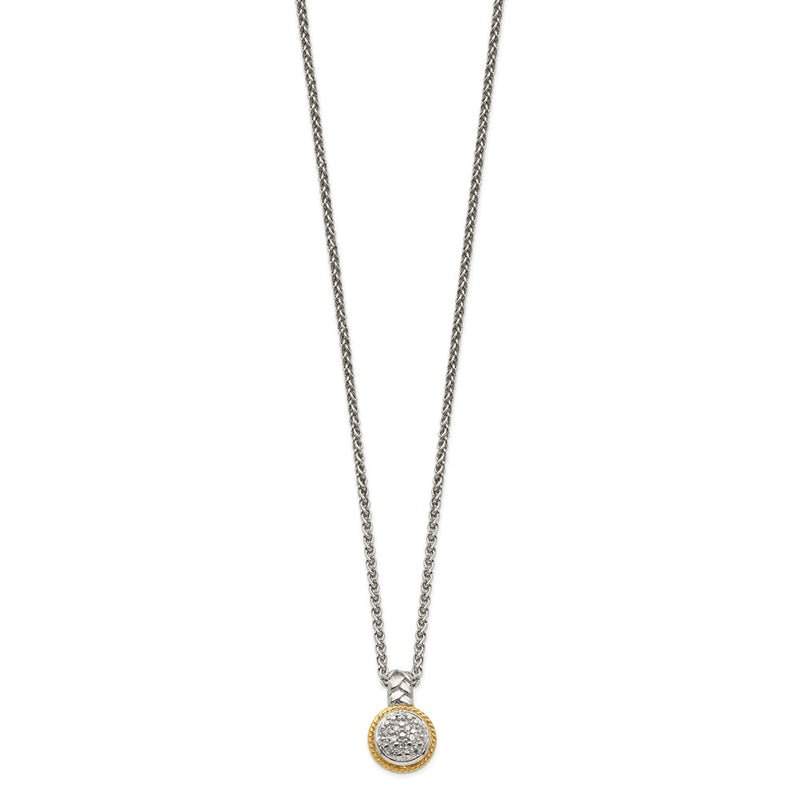 14K/Silver Two Tone Shey Couture Sterling Silver Rhodium Plated With 14K Accent 18 Inch Polished Diamond Necklace