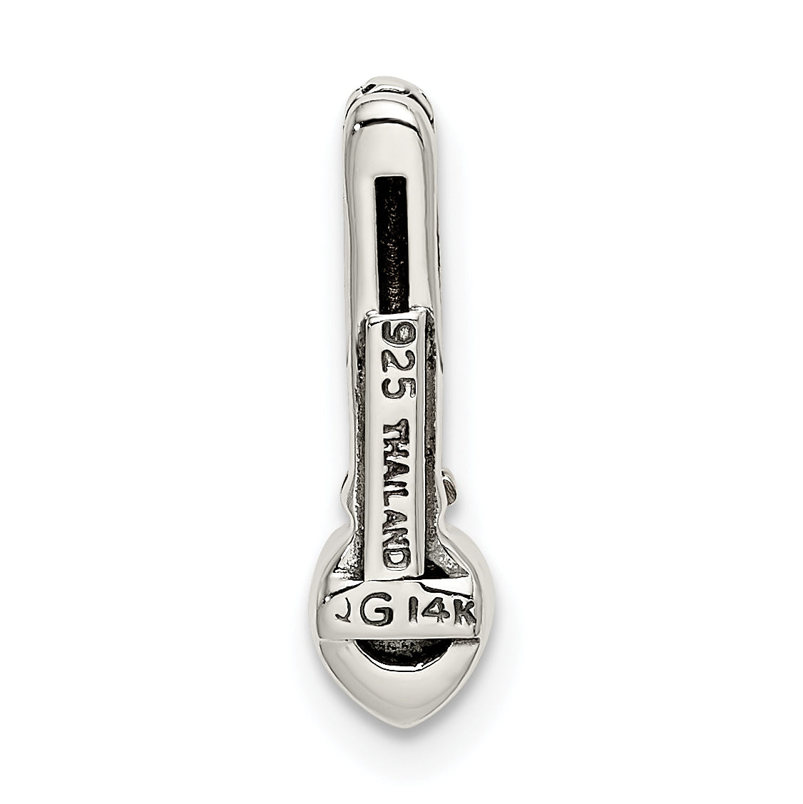 14K/Silver Two Tone Shey Couture Sterling Silver Antiqued With 14K Accent Polished Citrine Chain Slide Pendant