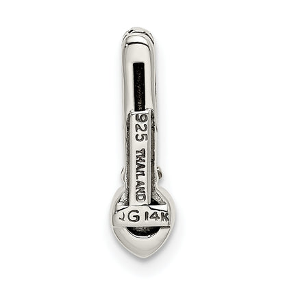 14K/Silver Two Tone Shey Couture Sterling Silver Antiqued With 14K Accent Polished Citrine Chain Slide Pendant