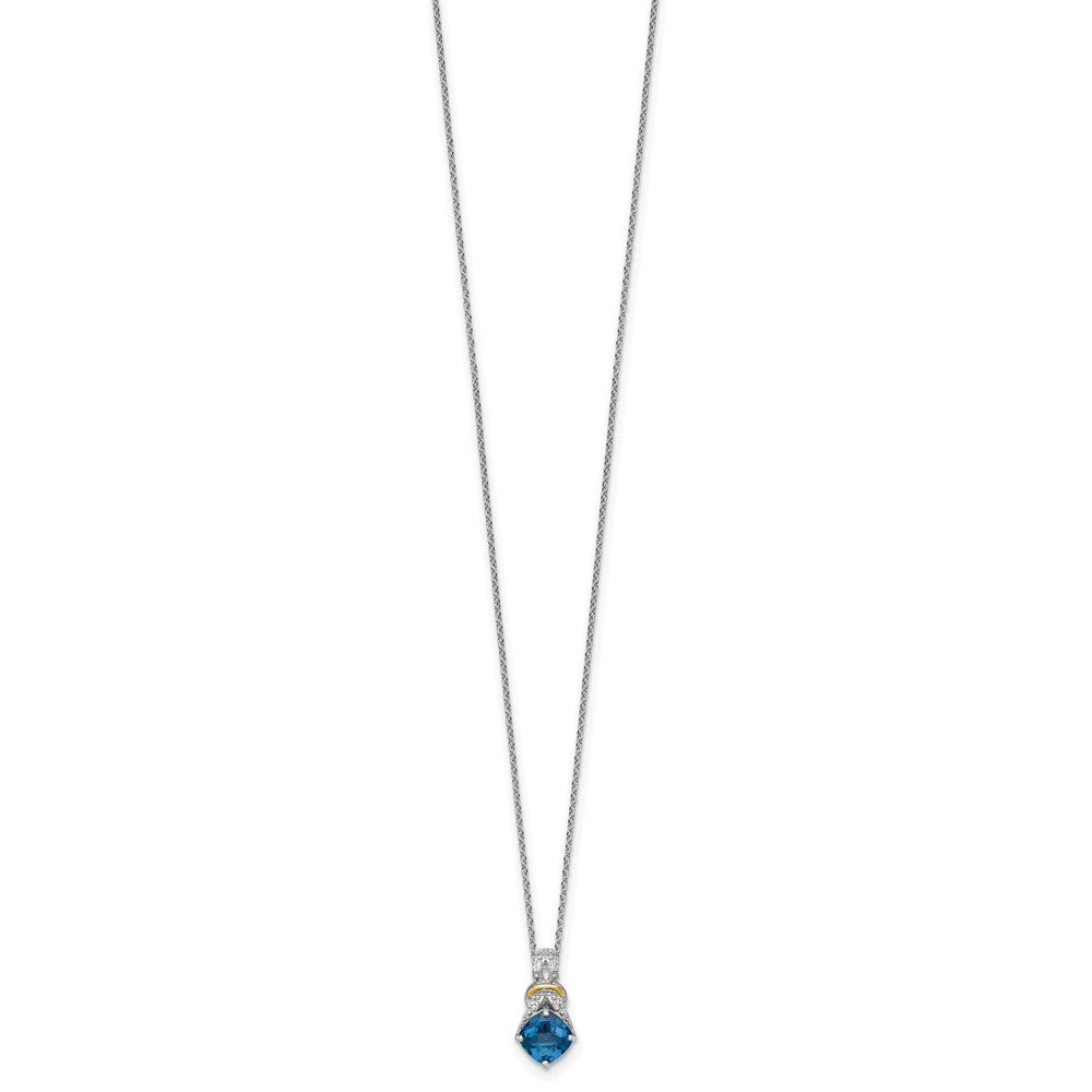 Ss Rhodium Plated W/ 14K/Silver Two-Tone Accent London Bt and Dia Necklace