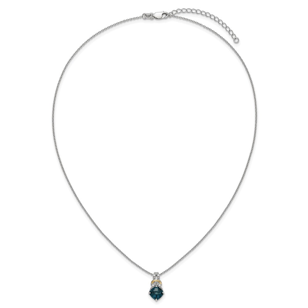 Ss Rhodium Plated W/ 14K/Silver Two-Tone Accent London Bt and Dia Necklace