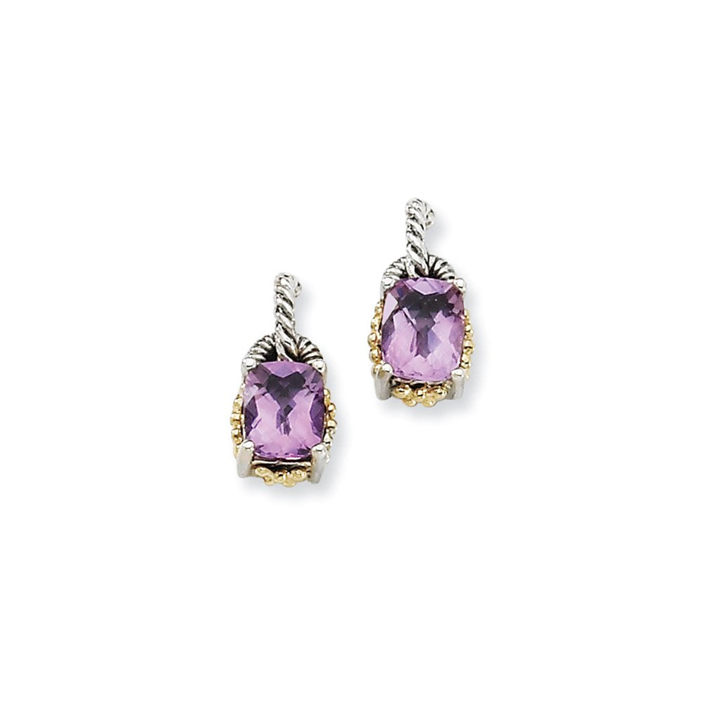 Ss w/14K/Silver Two-Tone Pq Earrings