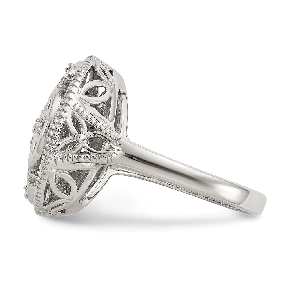14K/Silver Two Tone Shey Couture Sterling Silver Rhodium Plated With 14K Accent Diamond Vintage Ring