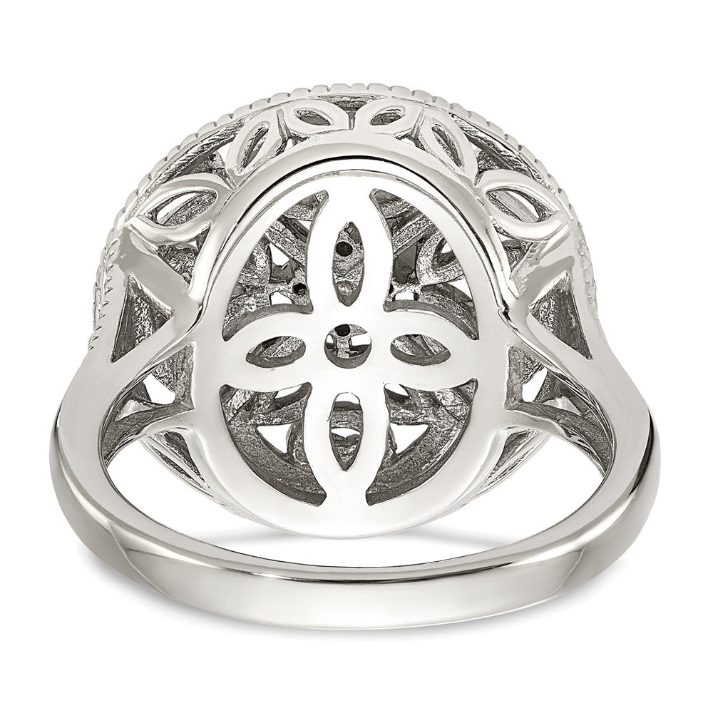 14K/Silver Two Tone Shey Couture Sterling Silver Rhodium Plated With 14K Accent Diamond Vintage Ring