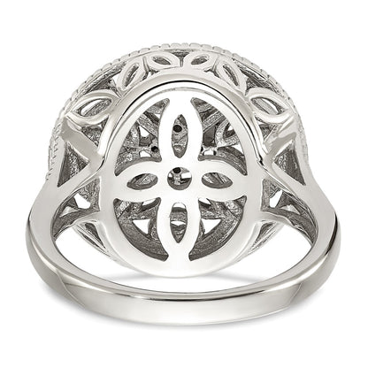 14K/Silver Two Tone Shey Couture Sterling Silver Rhodium Plated With 14K Accent Diamond Vintage Ring