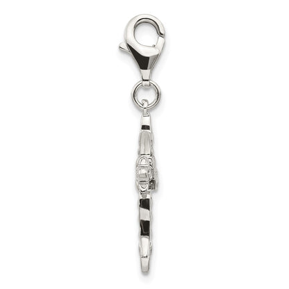 14K/Silver Two Tone Shey Couture Sterling Silver With 14K Accent Antiqued 3 D Cross Lobster Clasp Charm