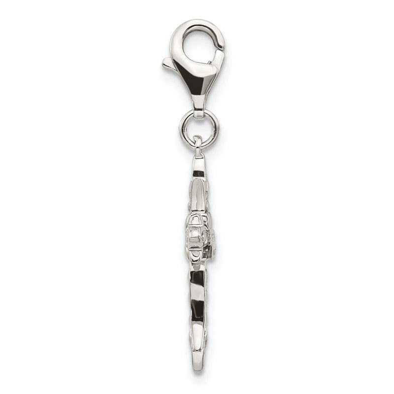 14K/Silver Two Tone Shey Couture Sterling Silver With 14K Accent Antiqued 3 D Cross Lobster Clasp Charm