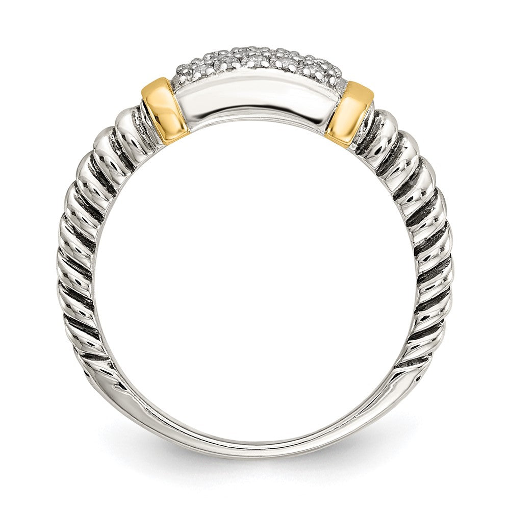 14K/Silver Two Tone Shey Couture Sterling Silver With 14K Accent Antiqued Diamond Ring