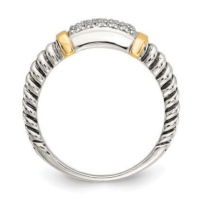 14K/Silver Two Tone Shey Couture Sterling Silver With 14K Accent Antiqued Diamond Ring