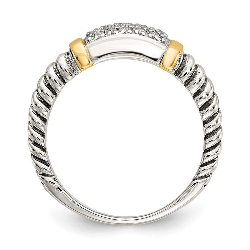 14K/Silver Two Tone Shey Couture Sterling Silver With 14K Accent Antiqued Diamond Ring