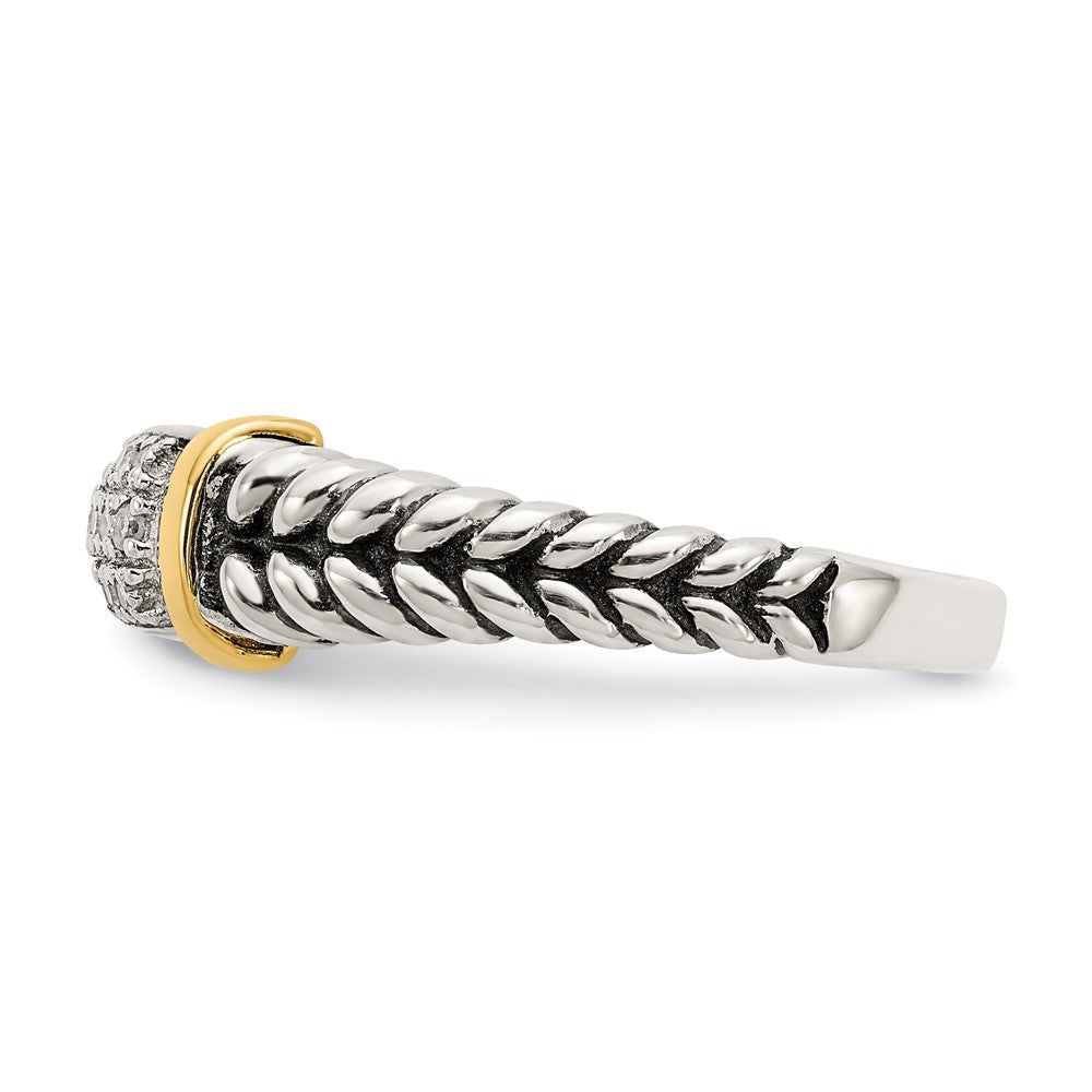 14K/Silver Two Tone Shey Couture Sterling Silver With 14K Accent Antiqued Diamond Ring
