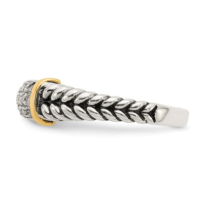 14K/Silver Two Tone Shey Couture Sterling Silver With 14K Accent Antiqued Diamond Ring