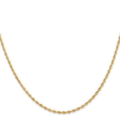 14K Yellow Gold 14 Inch 1.85mm Diamond-Cut Quadruple Rope Lobster Clasp Chain Necklace