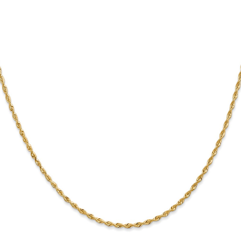 14K Yellow Gold 14 Inch 1.85mm Diamond-Cut Quadruple Rope Lobster Clasp Chain Necklace