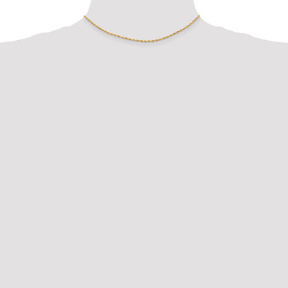 14K Yellow Gold 14 Inch 1.85mm Diamond-Cut Quadruple Rope Lobster Clasp Chain