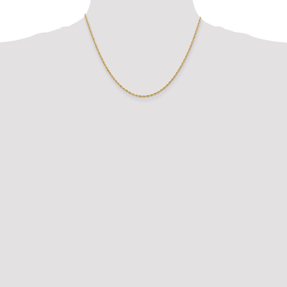 14K Yellow Gold 1.85mm Diamond-Cut Quadruple Rope Lobster Clasp Chain Necklace