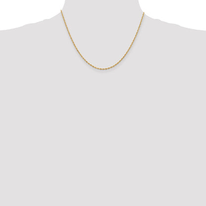 14K Yellow Gold 1.85mm Diamond-Cut Quadruple Rope Lobster Clasp Chain Necklace