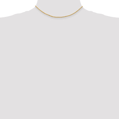 14K Yellow Gold 14 Inch 2mm Diamond-Cut Quadruple Rope Lobster Clasp Chain